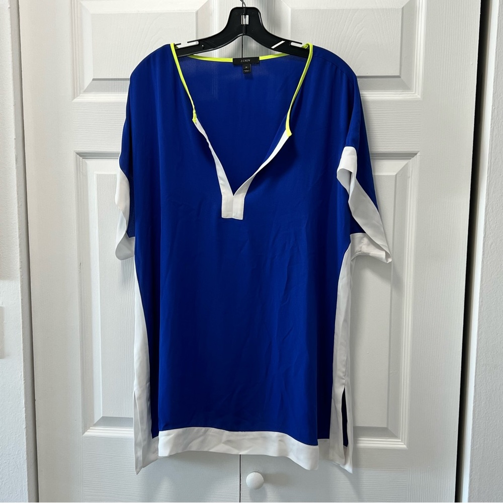 J Crew swim cover-up sz M Blue white yellow